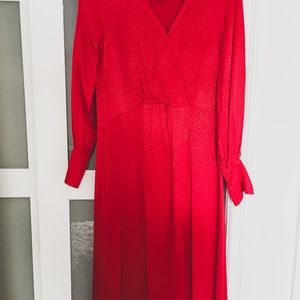 Red dress with long sleeve